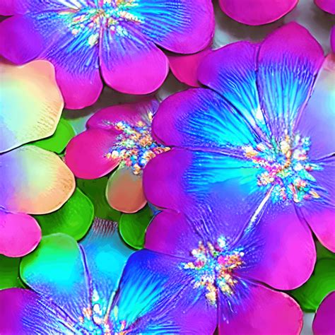 Rainbow Neon Flowers