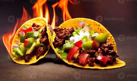 Mexican food delicious Tacos. 13757780 Stock Photo at Vecteezy