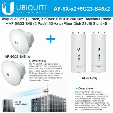 Ubiquiti AirFiber X AF 5X Outdoor Access Point 500 Mbps With AirFiber