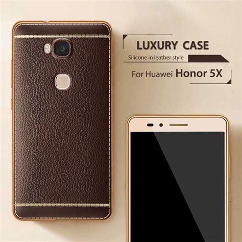 Zorwing For Huawei Honor 5x Luxury Case Cover Litchi Leather Grain Soft Tpu Silicone Case For