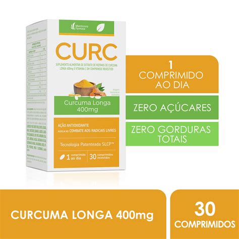 Curcuma Longa 400mg Para Que Serve - Curc 400mg 30 Comprimidos Revestidos - Extrafarma