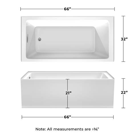 Grayley Alcove 66" Bathtub, Left Side Drain (66"Lx32"Wx22"H