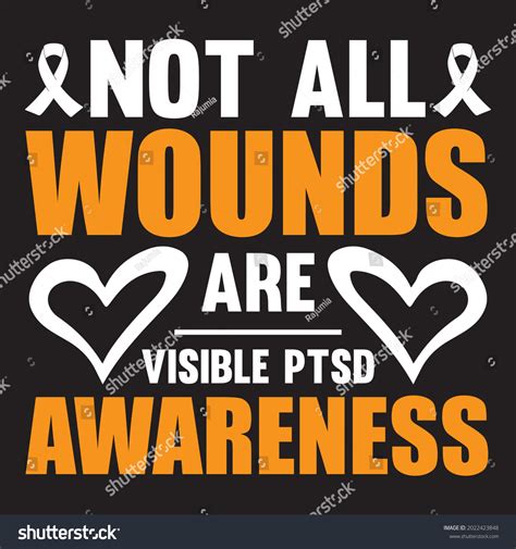 Not All Wounds Visible Ptsd Awareness Stock Vector Royalty Free