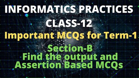 Important MCQs For Informatics Practices Term 1 CLASS 12 IP CBSE