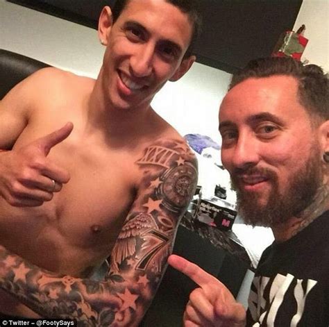 Manchester Unitedstar Angel Di Maria Shows Off New No 7 Tattoo