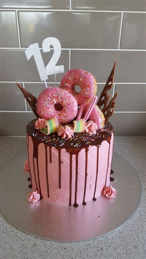 Donut Drip Cake In 2024 Chocolate Drip Cake Sweet Birthday Cake