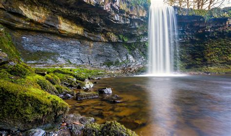 Fondos De Pantalla Acantilado Gales R O Paisaje Cascada Musgo