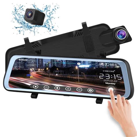 9 66Inch Driving Recorder Full Screen Backup Double Camera 1080P 170