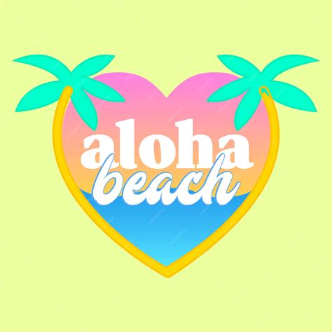 Premium Vector Vector Aloha Beach Print With Palms