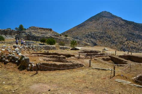 The Grave Circle B At The Ancient Mycenae Greece Stock Photo Image