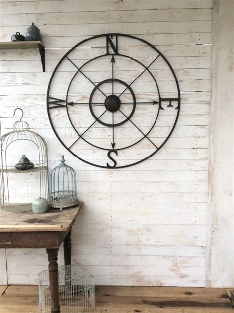 LARGE Nautical Wall Decor Metal Compass Nautical Wall Art Nautical Wall ...