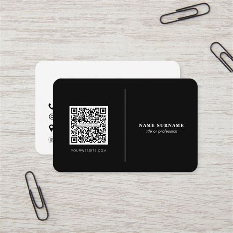 Tarjeta De Visita Código QR profesional minimalista medios sociales