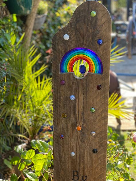 Rainbow garden sculptures | Etsy