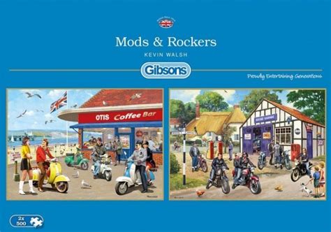 Mods Rockers 2 X 500 Piece Jigsaw Puzzle By Gibsons