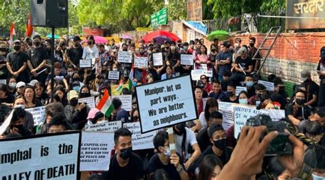 Manipur violence: Hundreds stage protest at Jantar Mantar to end ...