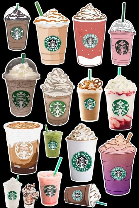 starbucks sticker printable stickers cute food drawings starbucks