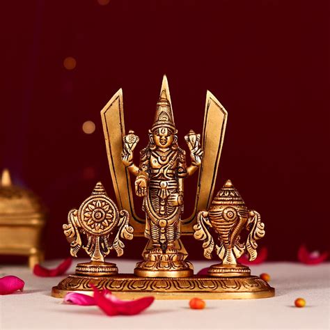 Buy This Brass Tirupati Balaji With Sankha Chakra And Namah Devsabha