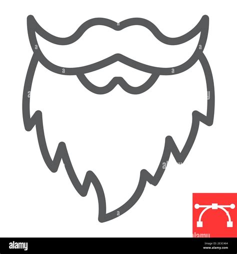 Leprechaun Beard Line Icon St Patricks Day And Holiday Mustache With