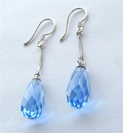 Cultured Blue Crystal Briolet Silver Earrings From Crimeaj Flickr