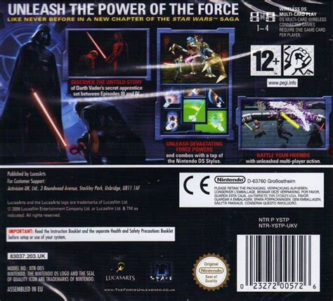 Star Wars The Force Unleashed 2008 Nintendo Ds Box Cover Art Mobygames