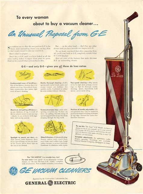 1946 General Electric Vintage Vacuum Cleaner Print Ad Ebay