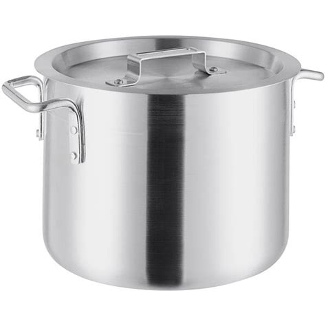 Choice Qt Standard Weight Aluminum Stock Pot With Cover