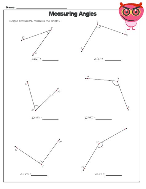 Measuring Angles With Protractor Worksheet