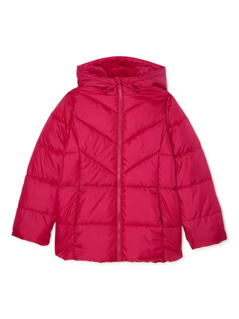 Wonder Nation Girls Bubble Puffer Jacket Sizes 4 18 And Plus