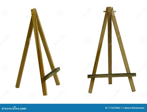 Two Small Table-top Wooden Easels for Artists Isolated on a White ...