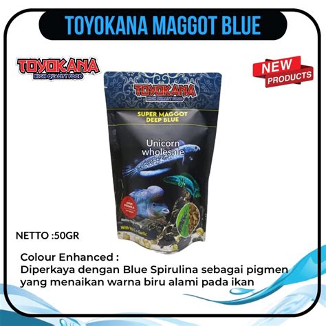 Jual TOYOKANA SUPER MAGGOT BSF DEEP BLUE PAKAN IKAN CHANA MAGOT KERING