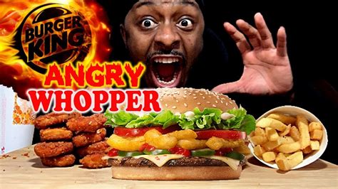 Burger King Bk Angry Whopper Review Mukbang Eating Show Youtube