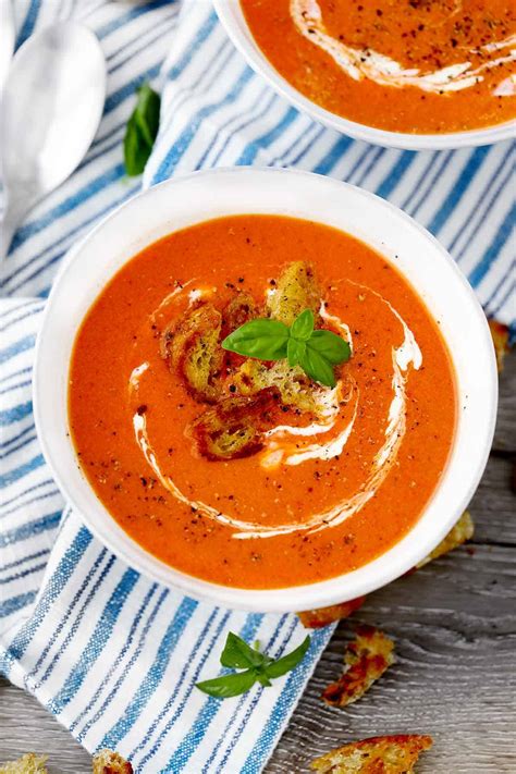 Roasted Red Pepper And Tomato Soup Bowl Of Delicious