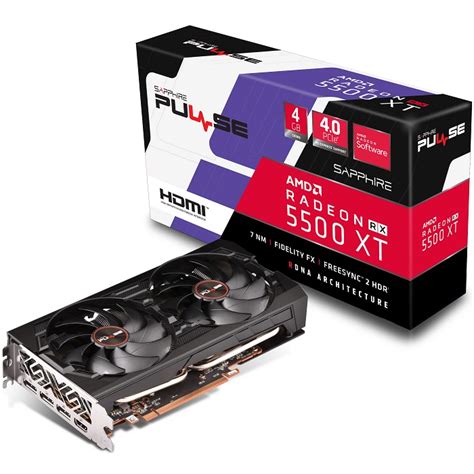 Tarjeta De Video Amd Radeon Sapphire Rx 5500 Xt 4g Gddr6 Pulse 4gb 11295 03 20g