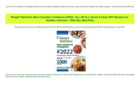 Ppt D O W N L O A D R E A D Weight Watchers New Complete Cookbook