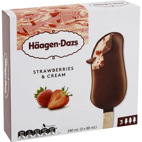 Haagen Dazs Strawberries Cream Ice Cream 3 Pack Woolworths