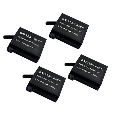 4Pcs Gopro Hero 4 AHDBT 401 AHDBT 401 AHDBT401 1650mAh Rechargeable