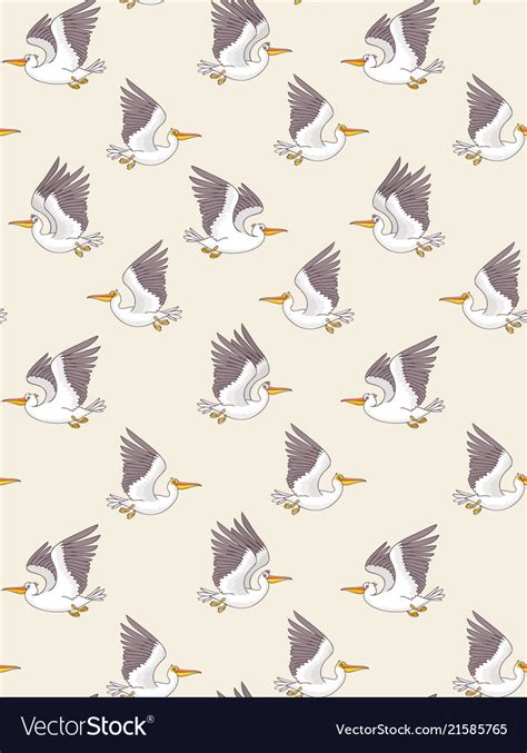 Pelican Seamless Pattern Royalty Free Vector Image