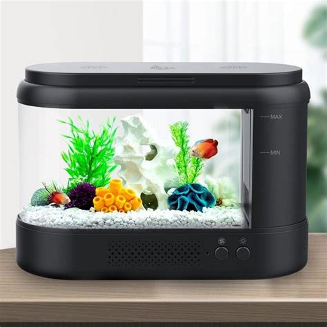 Hygger Small Betta Fish Tank With Led Light Black Big W