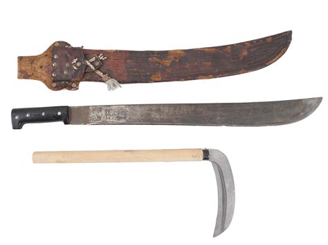 Bid Now Vintage Machete And Japanese Kama Sickle October 6 0122 10