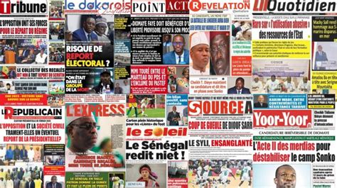 La Une des journaux sénégalais du mercredi 24 Janvier 2024 Notre