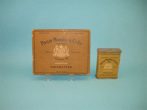 Vintage Philip Morris Cigarette Tin Cigarette Box