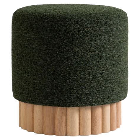 LOTO Pouf In Green Boucle By Peca For Sale At 1stDibs