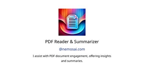 Pdf Reader And Summarizer Gpts Features And Functions Examples And