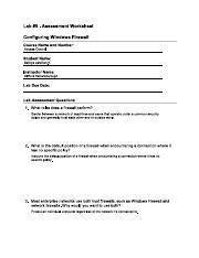 Access V03 Lab05 AW Pdf Lab 5 Assessment Worksheet Configuring