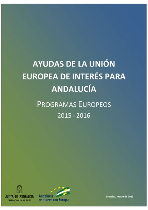 AYUDAS DE LA UNIÓN EUROPEA DE INTERÉS PARA ANDALUCÍA