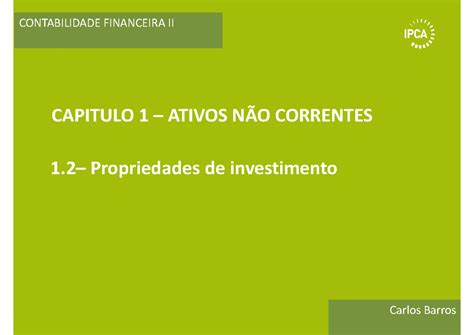 Cap 12 Propriedades De Investimento Capitulo 1 Ativos NÃo