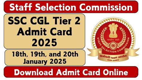 SSC CGL Tier 2 Admit Card 2025 Check Exam Date Pattern Preparation