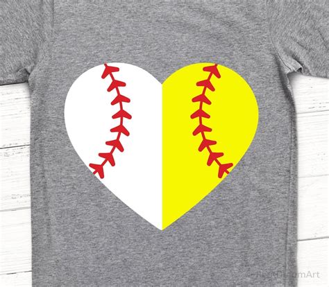 Split Half Baseball Softball Heart Svg Creativity And Fun Digital