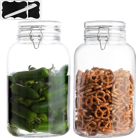 Glass Jars With Airtight Lid 1 Gallon Glass Airtight Food Storage Containers Clear