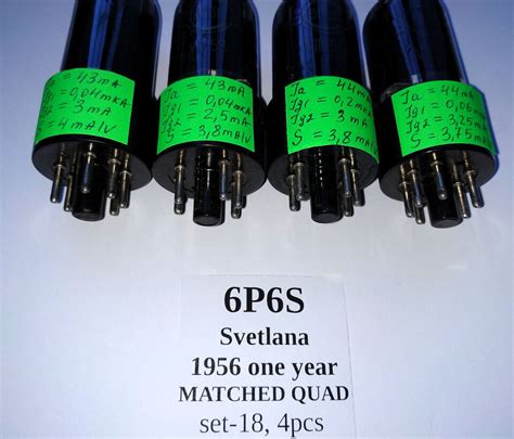 4x 6P6S 6V6 6AY5 587 Tetrode Tube SVETLANA Soviet MATCHED QUAD YEAR